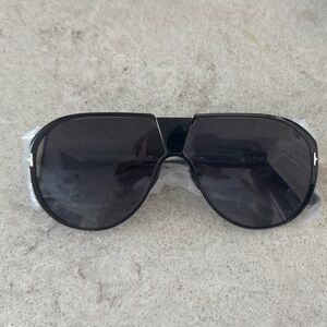 Tom Ford Black Shield Aviator Sunglasses